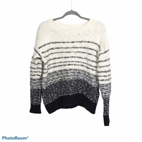 Vince black and white striped wool blend sweater - Picture 4 of 8